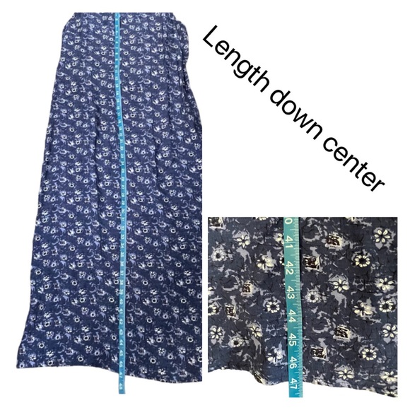 NINA PICCALINO Vtg Maxi Sleeveless Blue & White Floral Shift Sundress Size 14 - Picture 9 of 11